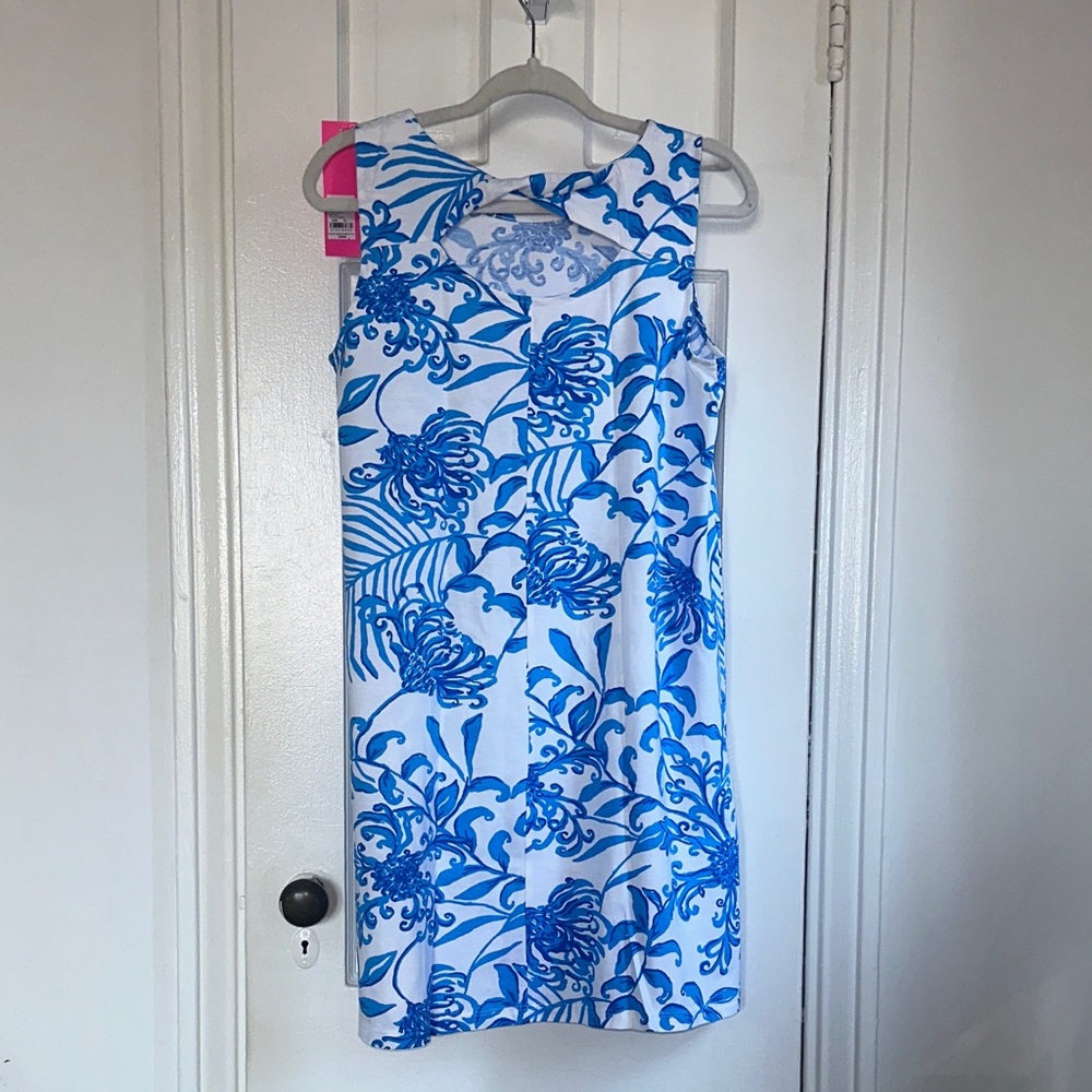 NWT Lilly Pulitzer Eliza Blue and White Glisten in the Sun Dress - Picture 6 of 6